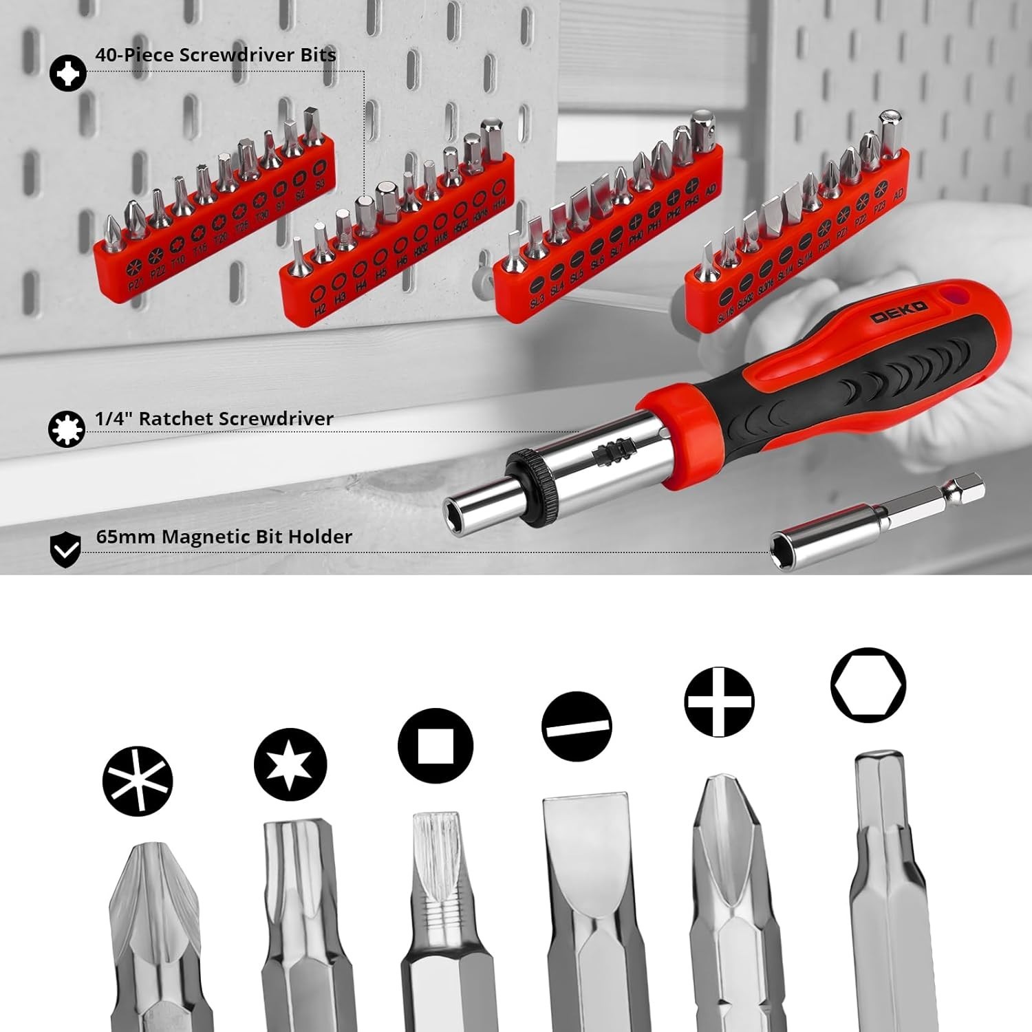 DEKOPRO Tool Set:228 Piece Home Tool Kit, Household Basic Repair Tool Set Comes