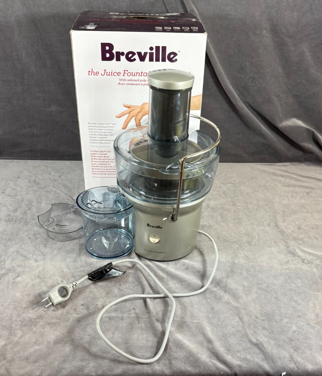 Breville BJE200XL Juice Fountain Compact Centrifugal Juicer 700W Silver