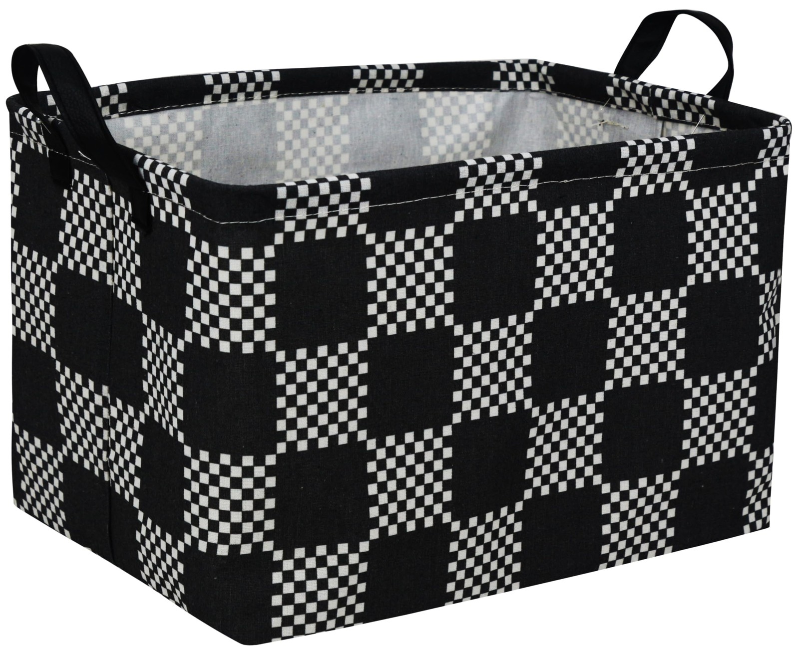 Rectangular Black Grid Boys Storage Basket Kids Room Decor Car Bin Decor
