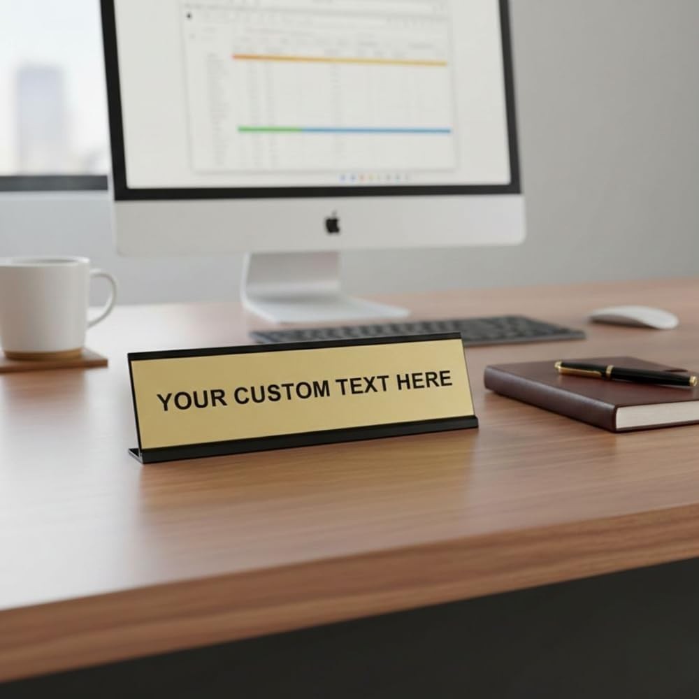 Name Plate Engraving Blanks - 2" x 10" 10 Pack, Black