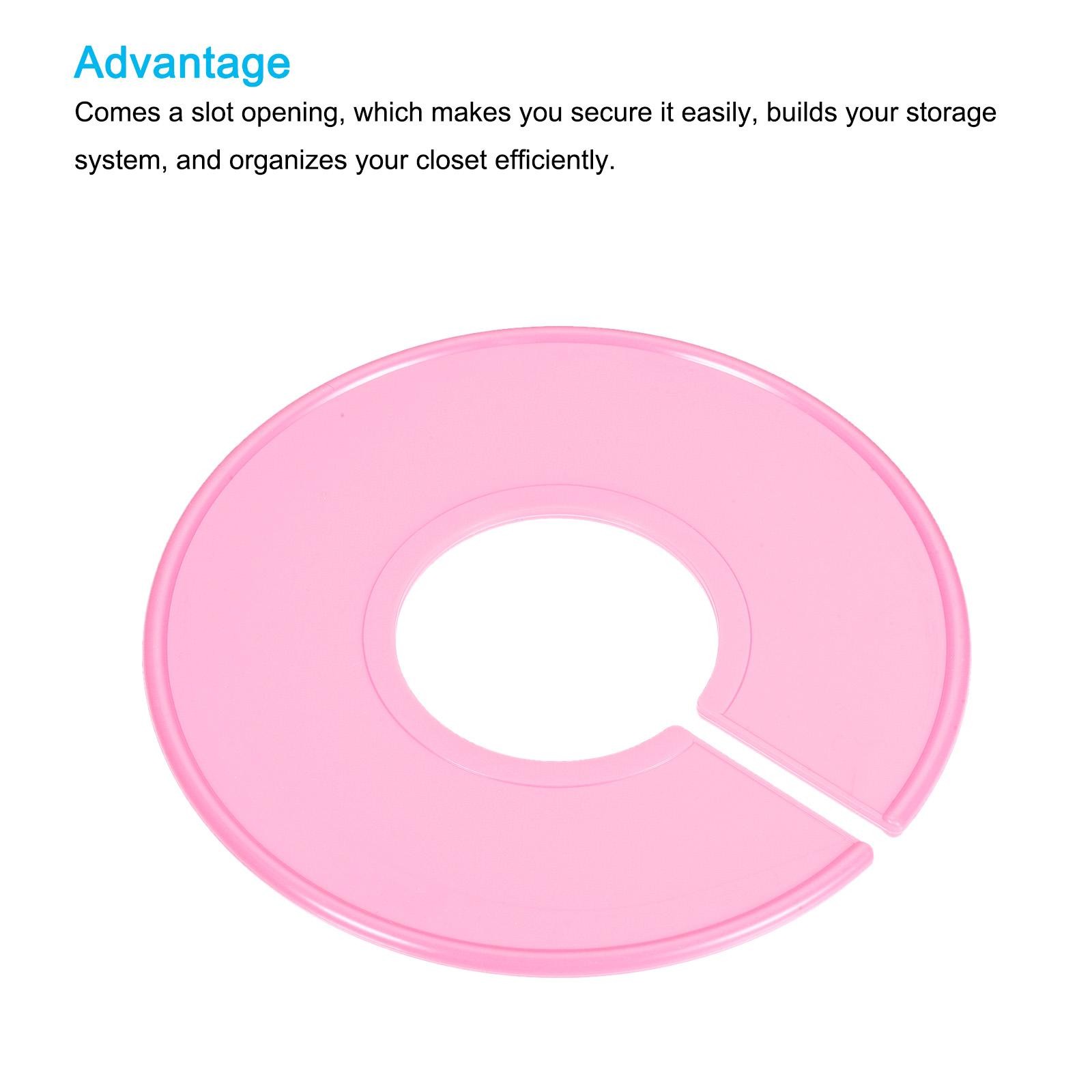 20pcs Reusable Clothes Dividers Wardrobe Separator Round Hook Pink