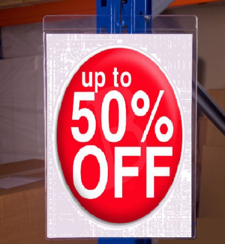 PVC Clear Display Pockets Point of sale Hanging Vinyl Price Protectors with Hole