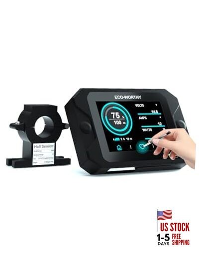 Battery Monitor with Hall Sensor, 300A Touchable Backlight Display with