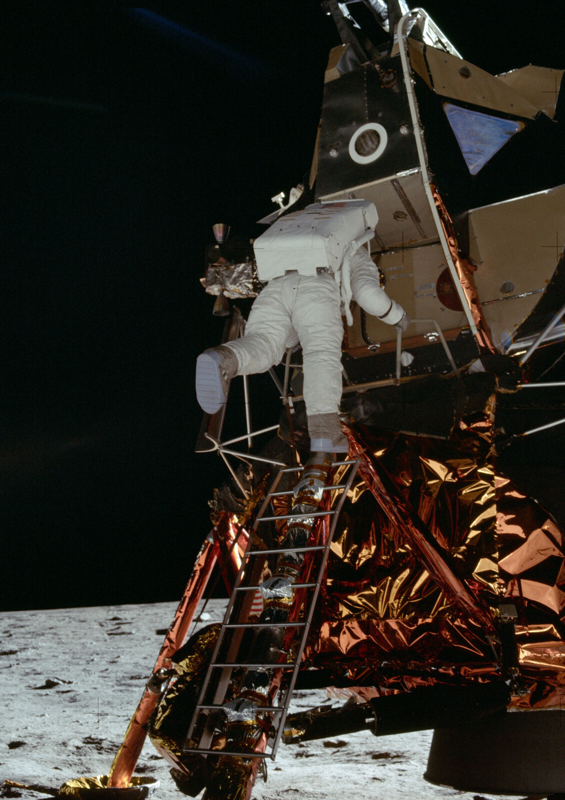 Space Poster - Apollo 11 - Buzz Aldrin - Moonwalk - LEM - NASA - A4 Wall Art