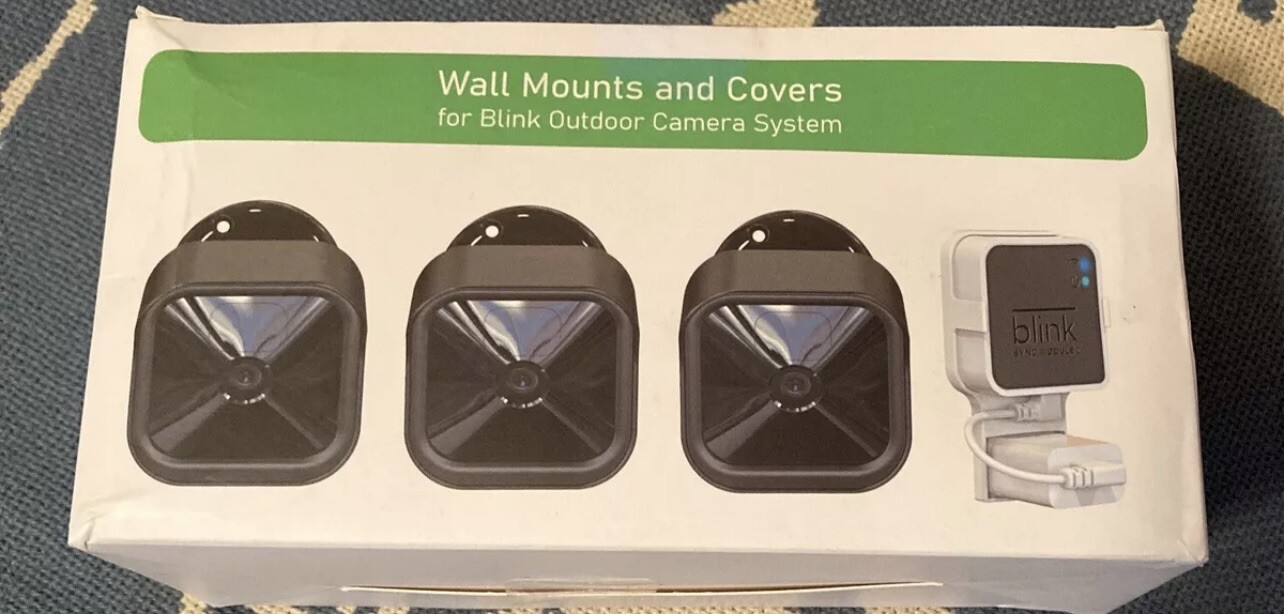 Wall Mounts & Covers For Blink Outdoor Camera Systems For 3 Cameras & 1 Module