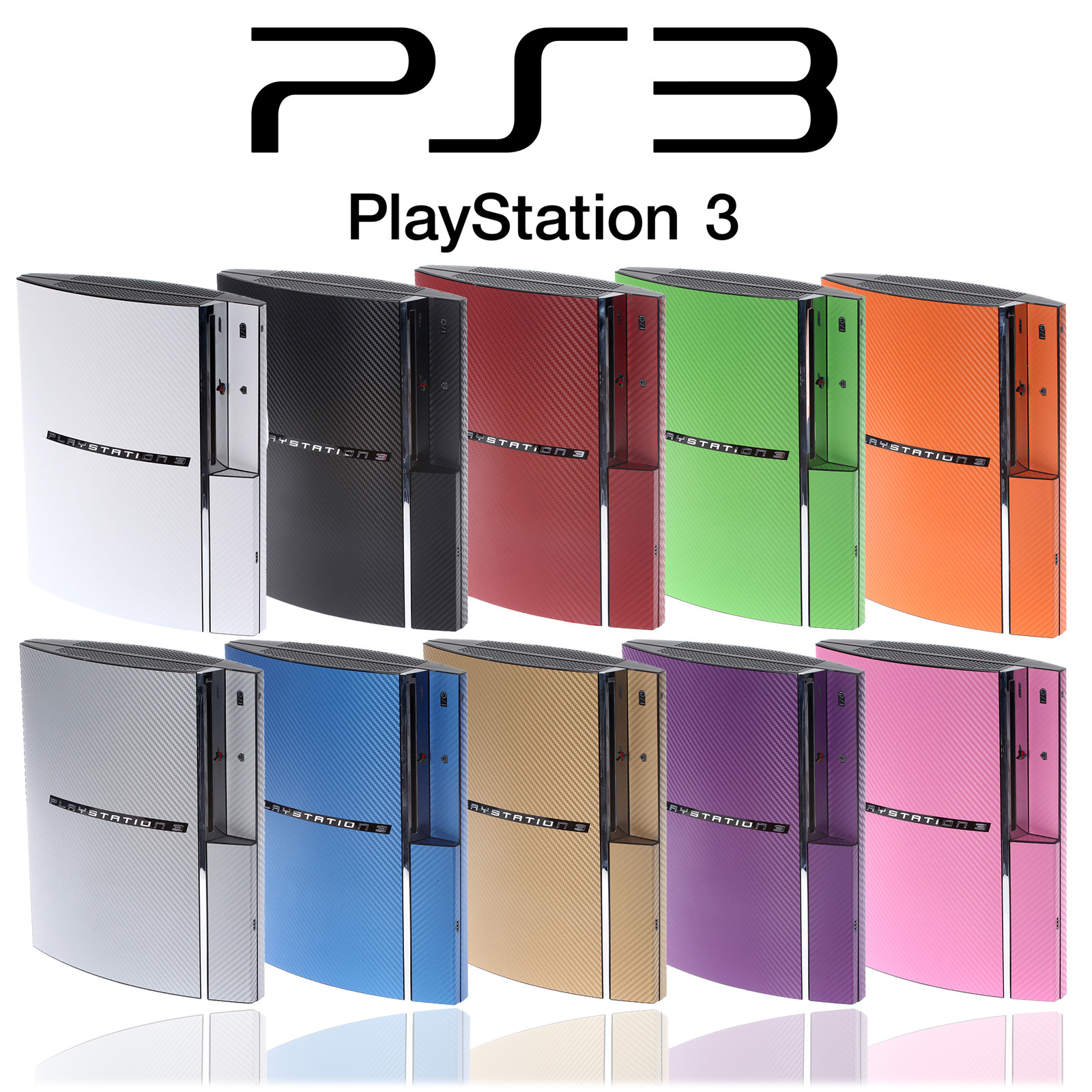 Textured Skin Sticker For PS3 ORIGINAL (FAT) Carbon Brushed Metal Decal Wrap