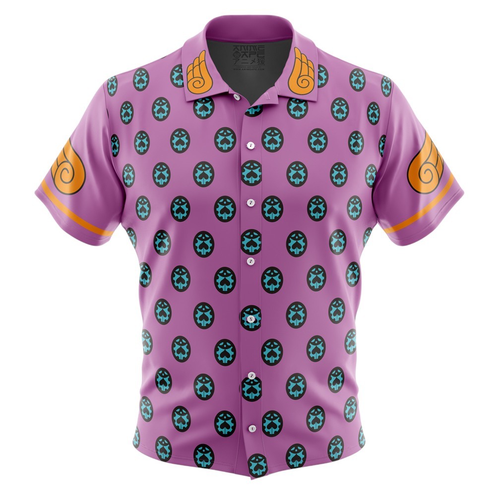 Giorno Giovanna Anime Jojos Bizarre Adventure Button Up Hawaiian Shirt