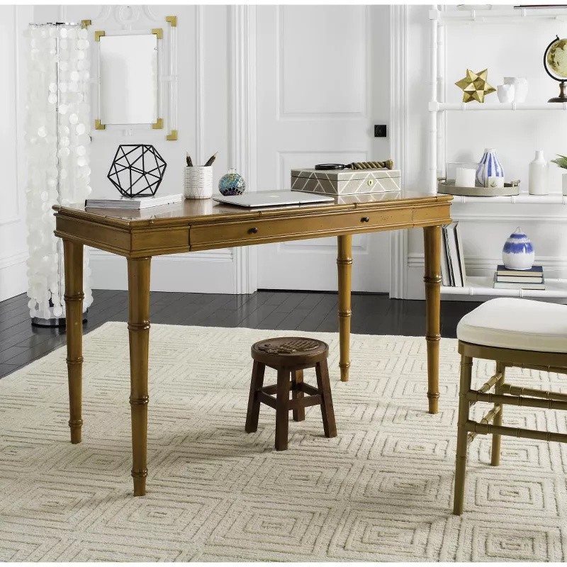 SAFAVIEH Noely Single Drawer Writing Desk | Brown |