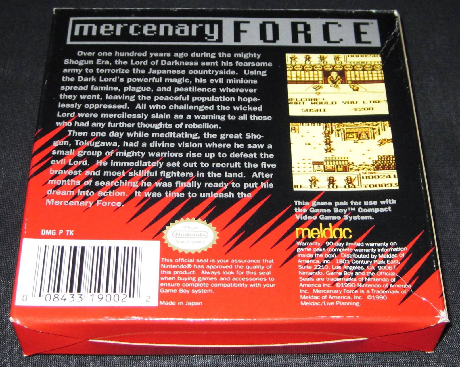 Mercenary Force - Box Only (Nintendo Game Boy, Gameboy) Authentic