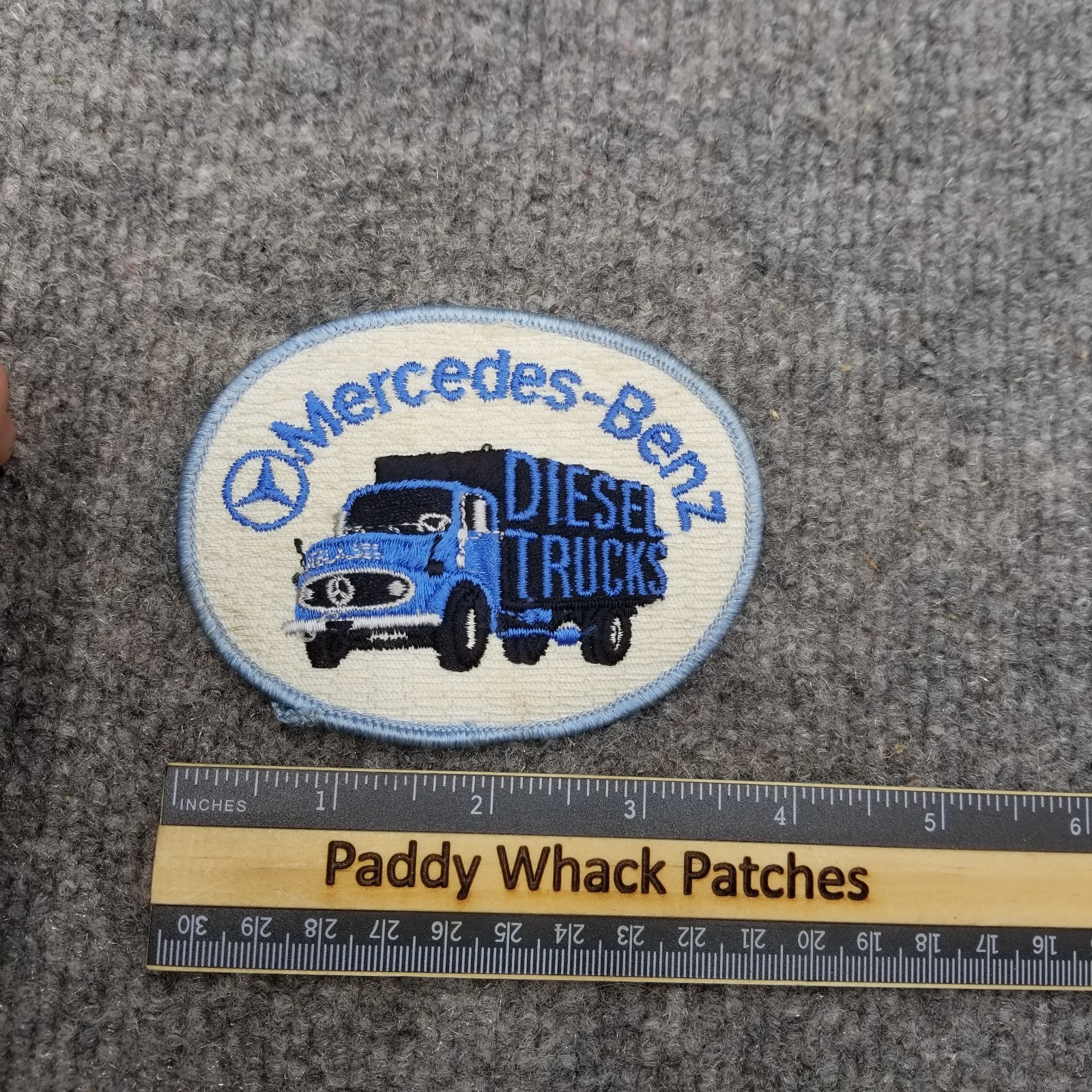 Vintage Mercedes Benz Diesel Trucks Patch Stained AD8a