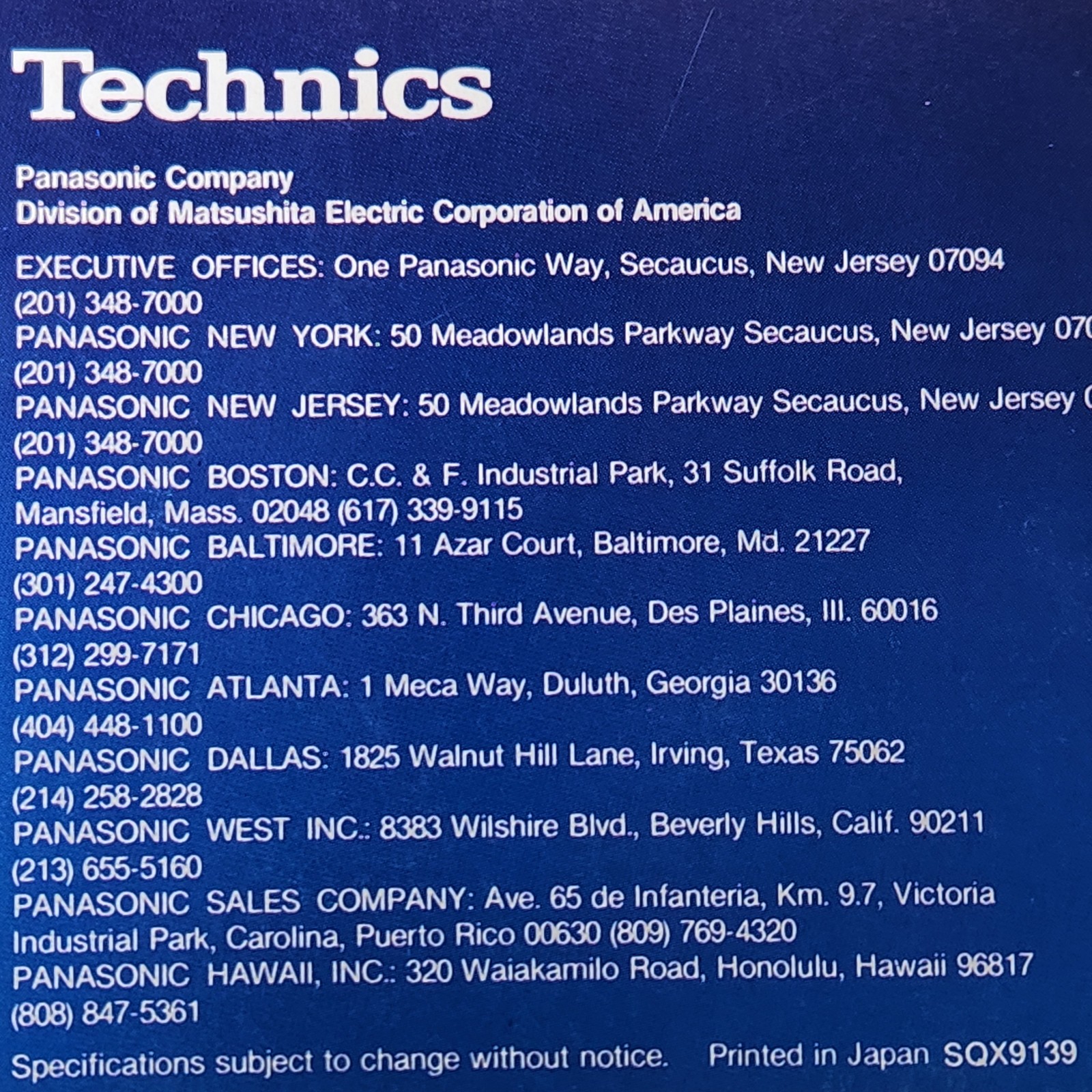 Technics By Panasonic SA 400 Receiver Operating Instructions + New Model Booklet