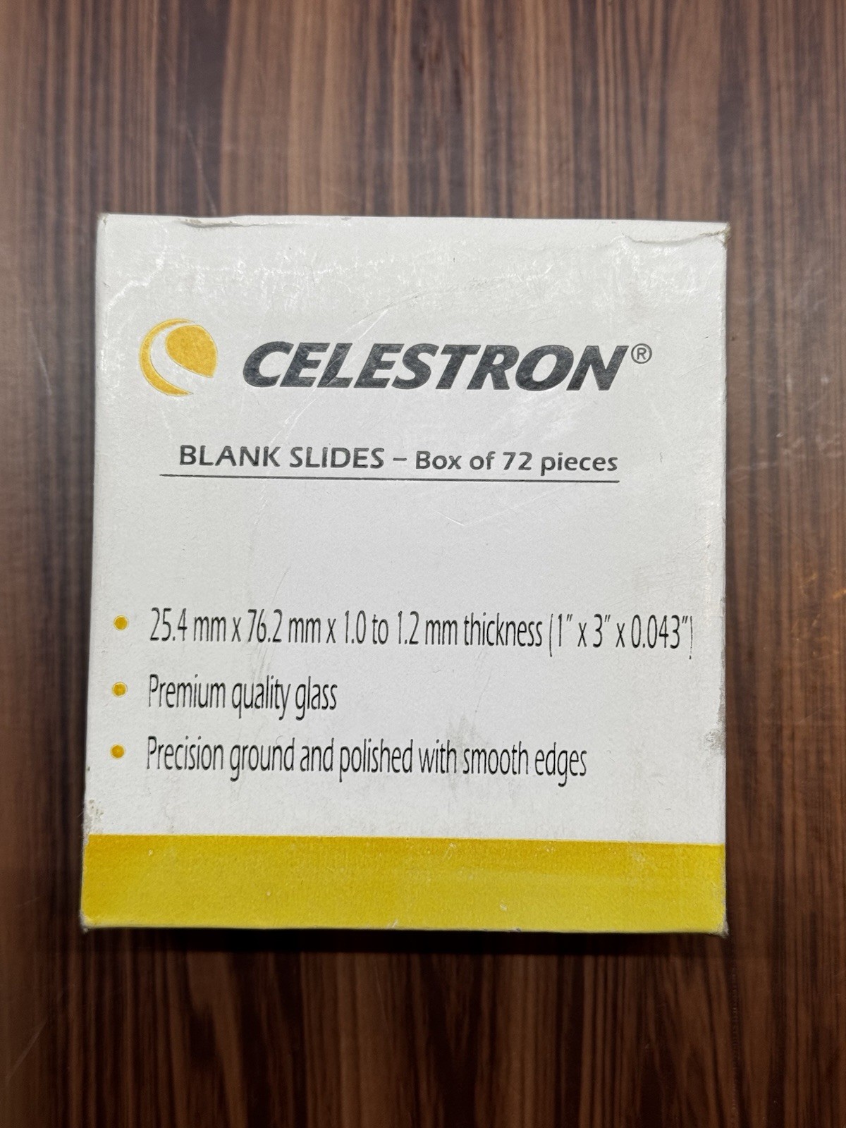 Celestron Blank Slides Premium Quality Glass 72 Pieces