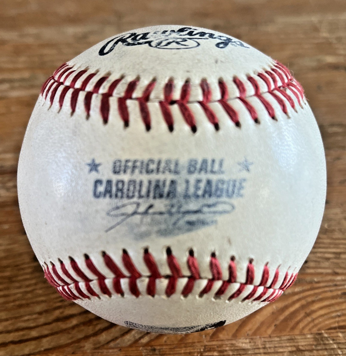 Carolina League Baseball Official Rawlings Minor League Game Ball John Hopkins