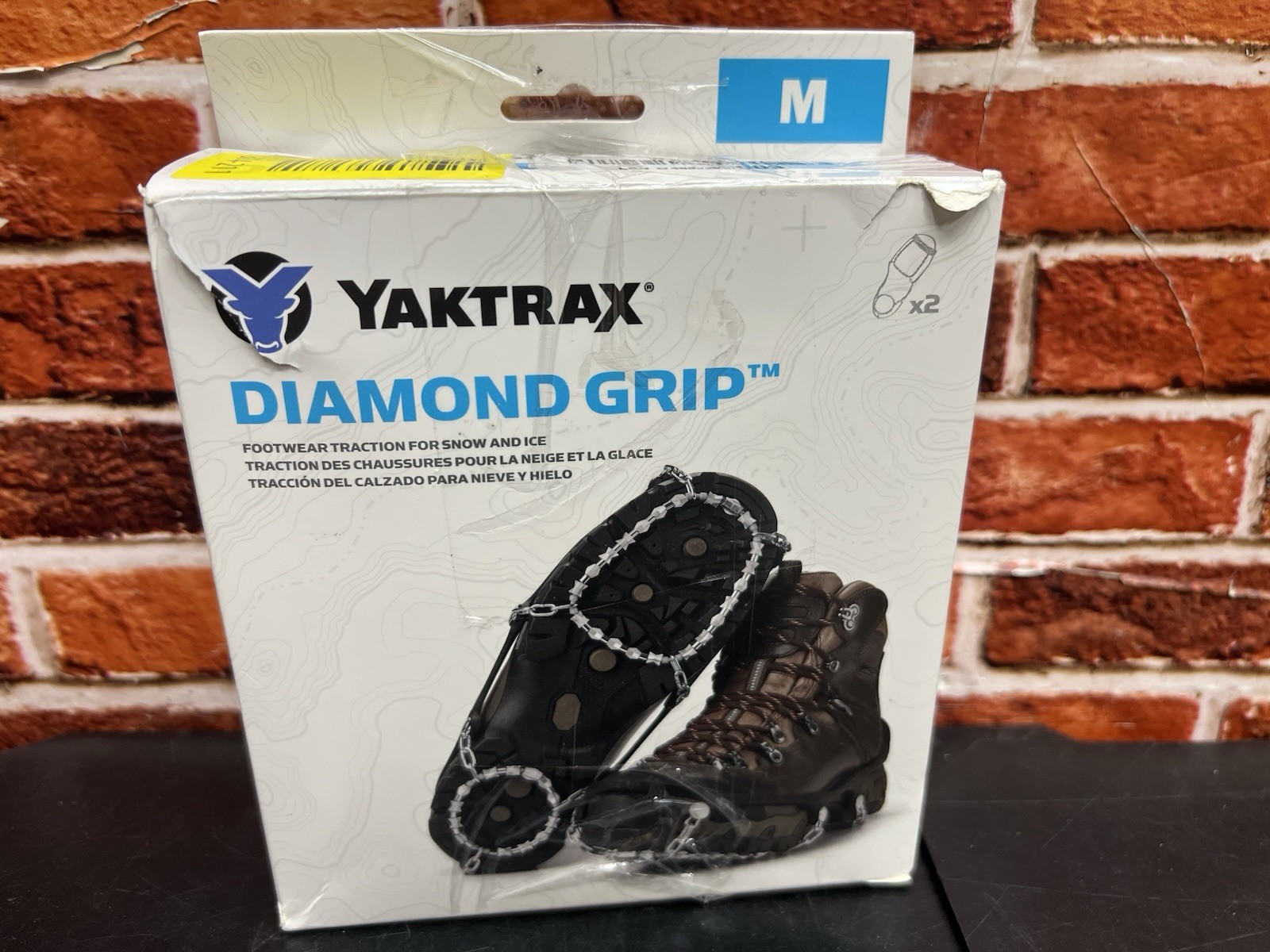 Yaktrax Diamond Grip Ice Traction Cleats Medium 1 Pair