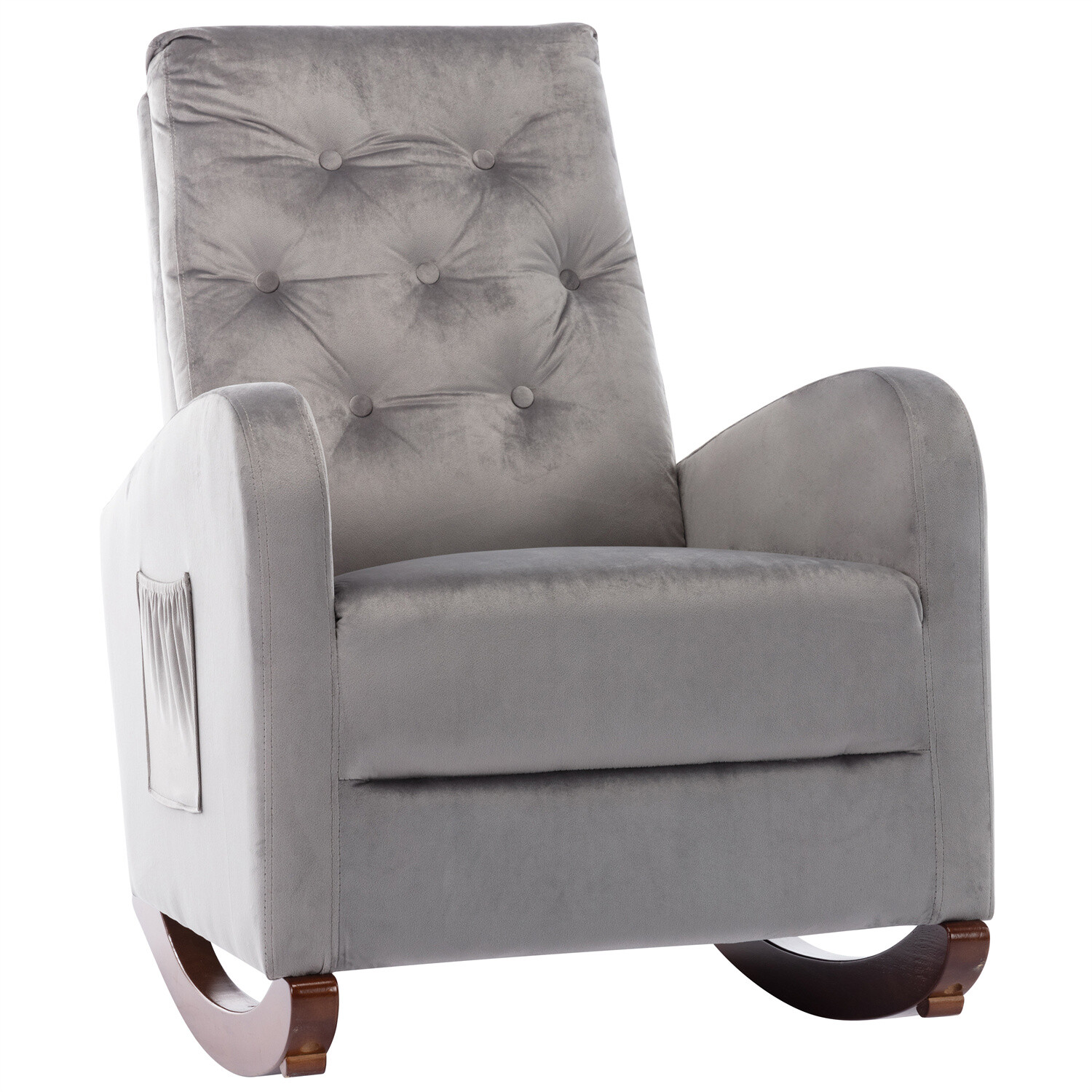 Rocking Chair Nursery Chair Velvet Single Sofa Rocker Chair Lounge Armchair New