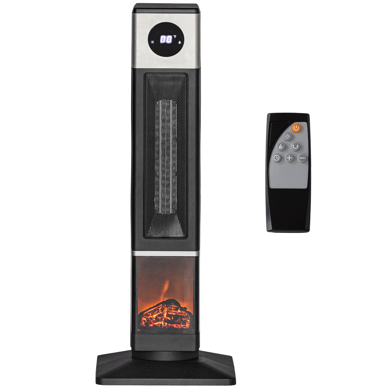1400W Electric Heater with Oscillation, Timer, Black