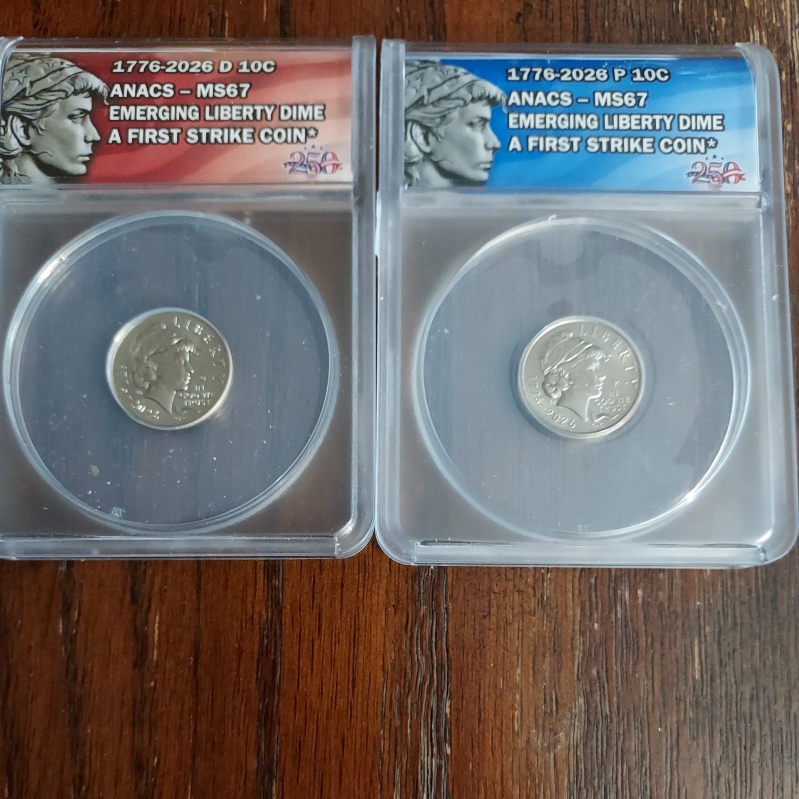 2026 P & D Emerging Liberty  Dime Set 10c MS 67 ANACS P&D FIRST STRIKE