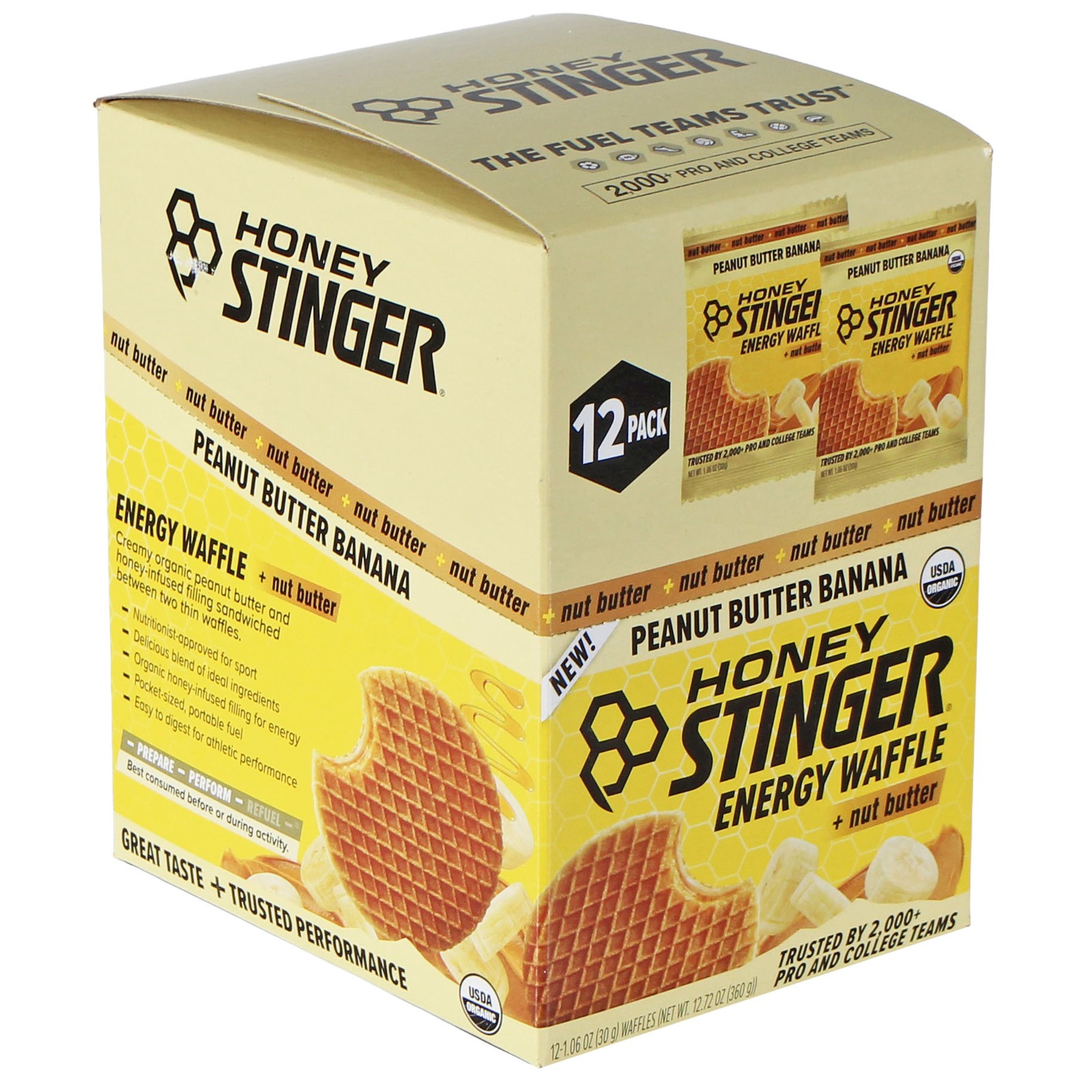 Honey Stinger Organic Peanut Butter Stinger Waffle Energy Peanut Butter Banana