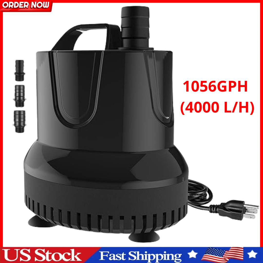 1056GPH Submersible Water Fountain Pump, (4000L/H, 85W) Quick Water Change Aquar