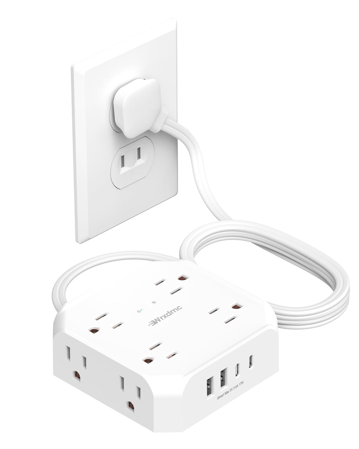 2 Prong Power Strip, 2 Prong to 3 Prong Outlet Adapter, 1400J Two Prong Surge...