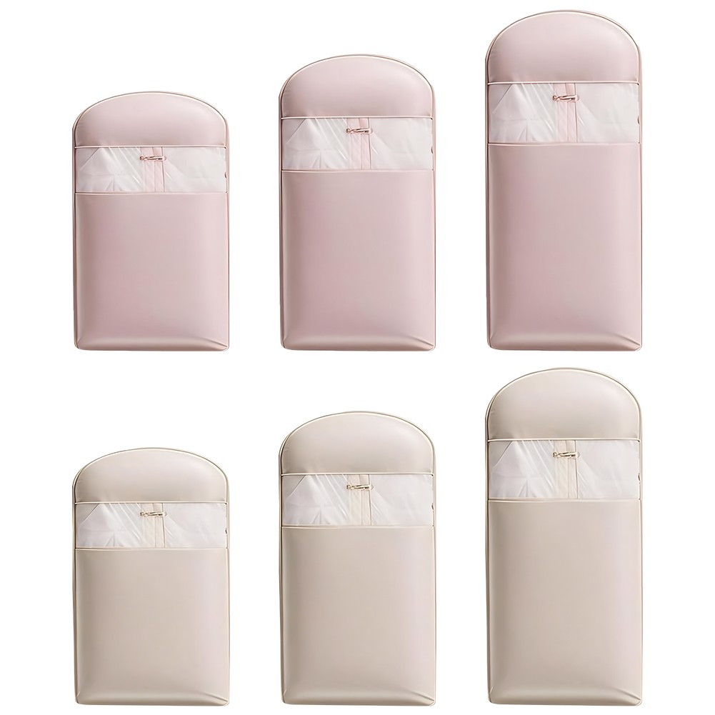 Space Saving Hanging Garment Bag with Self Compression Zipper for Closet Storage