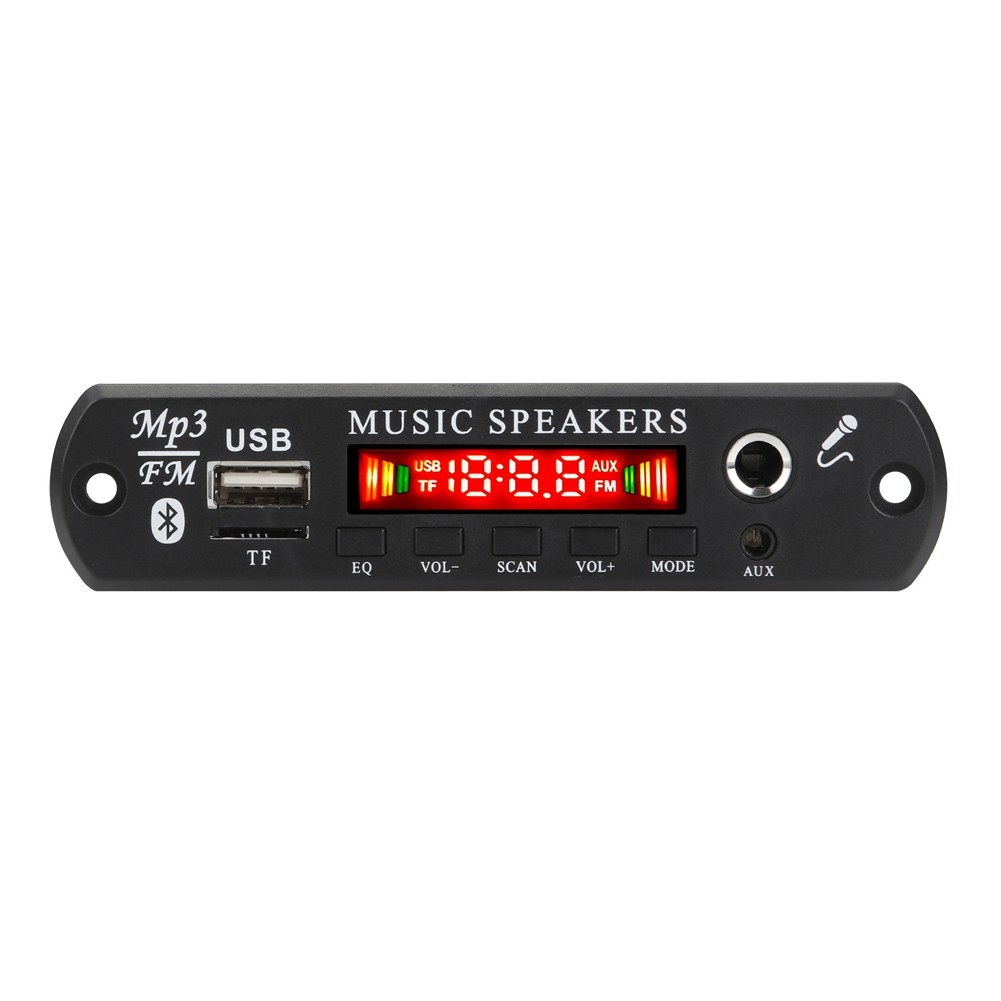 12V MP3 Decoder Board Bluetooth 5.0 Wireless Car Audio Microphone USB TF-R6434