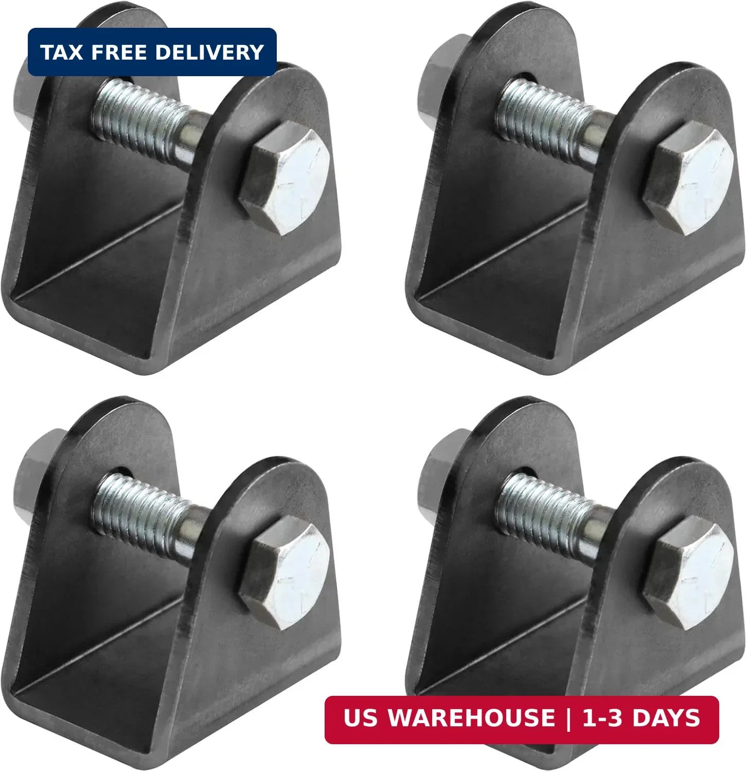 4 Pack Weld-On Suspension Shock Mount Bracket, 1" Width Absorber Bracket | for M