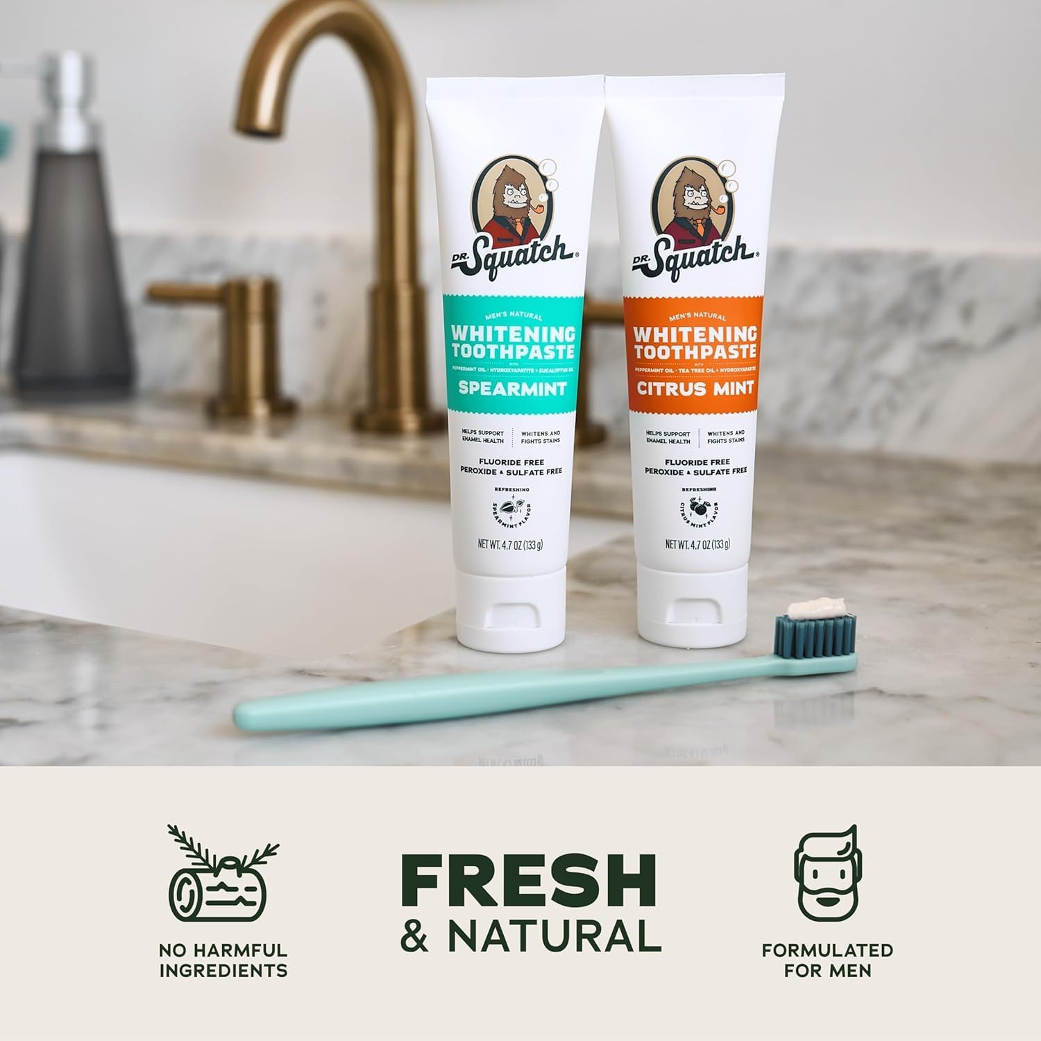 Dr. Squatch Hydroxyapatite Toothpaste Whitening - Natural, Fluoride-Free Toothpa
