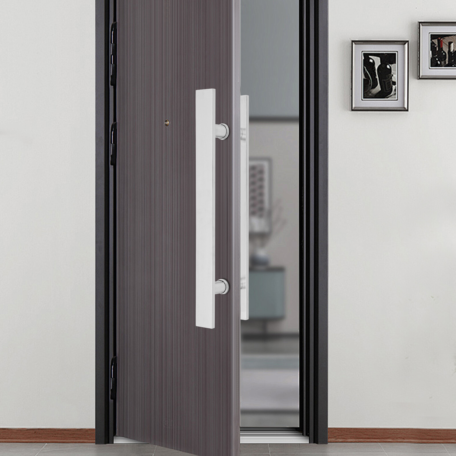 Stainless Door Handle H Shape Double Sided Pull Push Sliding Barn Door Handle