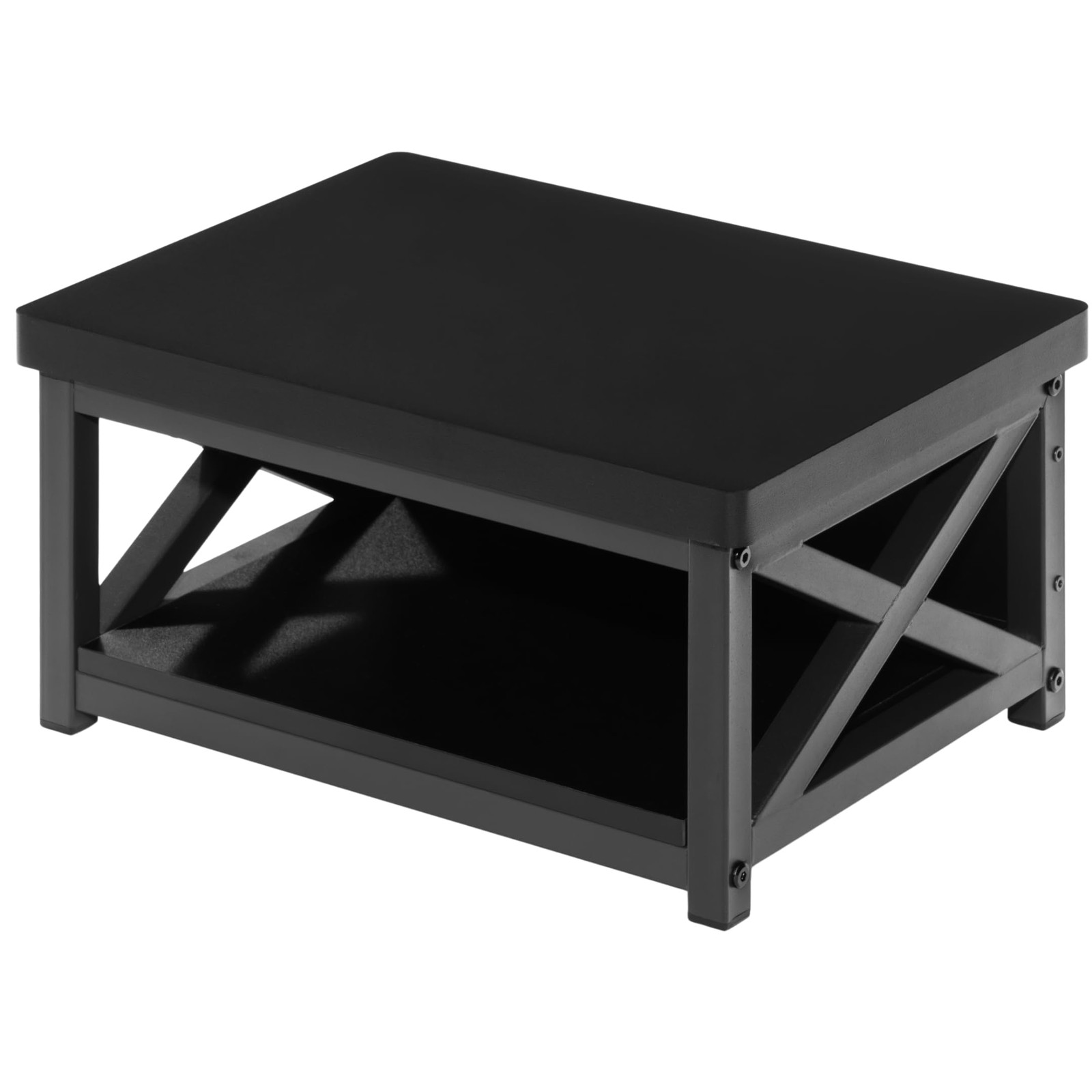 Wooden Step Stool Bed 8 Inch Bedside Adult AntiSlip Steel 500 lb Black 1 PC