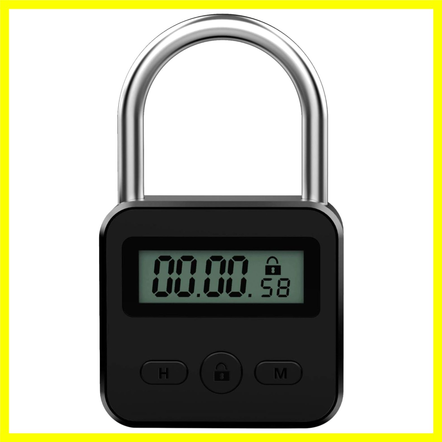 Metal Timer Lock - Electronic Time Padlock with LCD Display - USB Rechargeabl...
