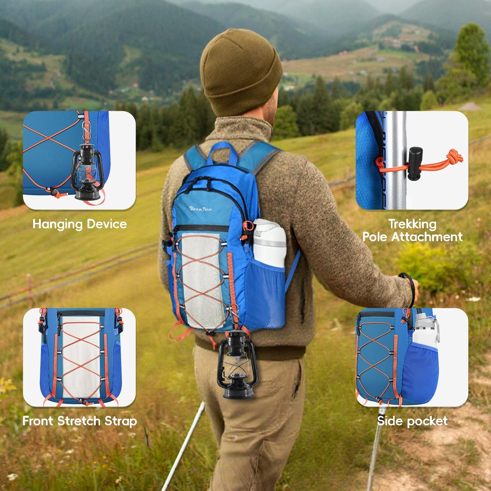 Seektop 20L Foldable Waterproof Hiking Backpack, Ultralight Small Lightweight...