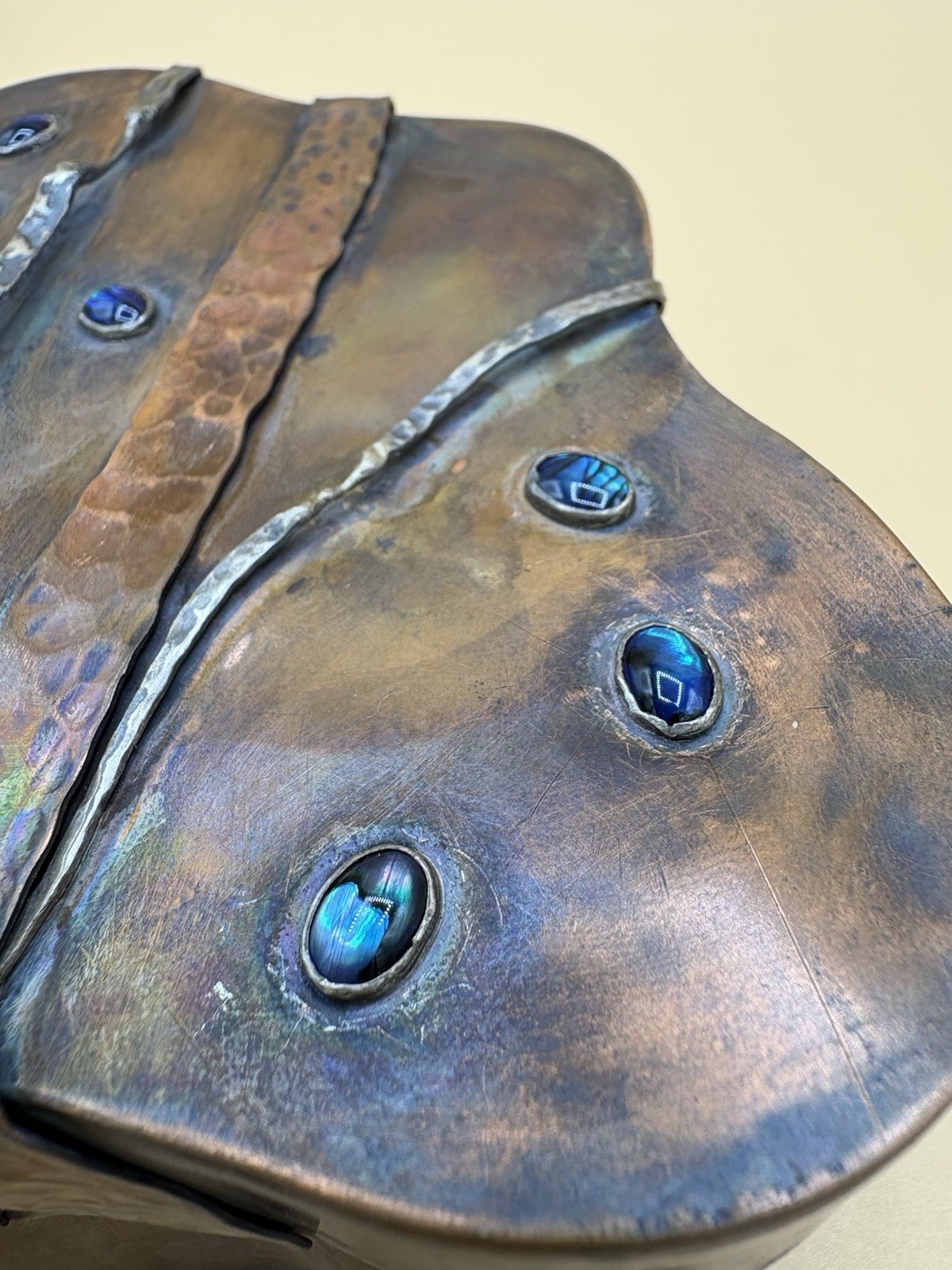Hand Crafted Lidded Copper Box, Amoeba Shape