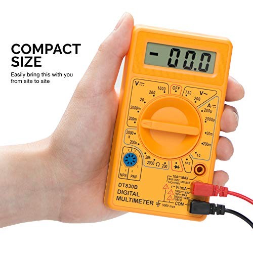 HILTEX 40508 Digital Multimeter Diode & Transistor Tester AC DC Volt 1 Pack
