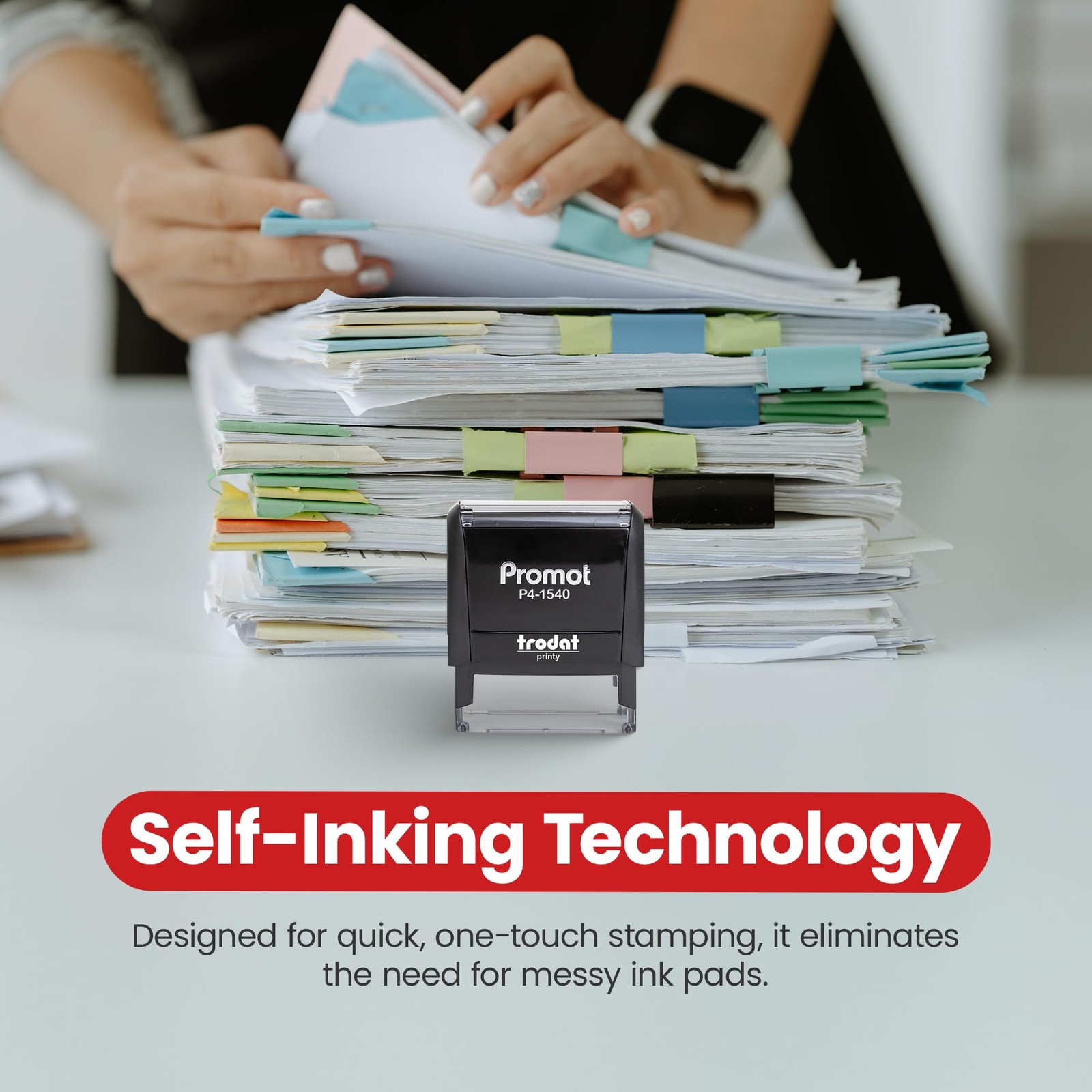 Copied Self-Inking Rubber Stamp Red Ink Office Message Accessory