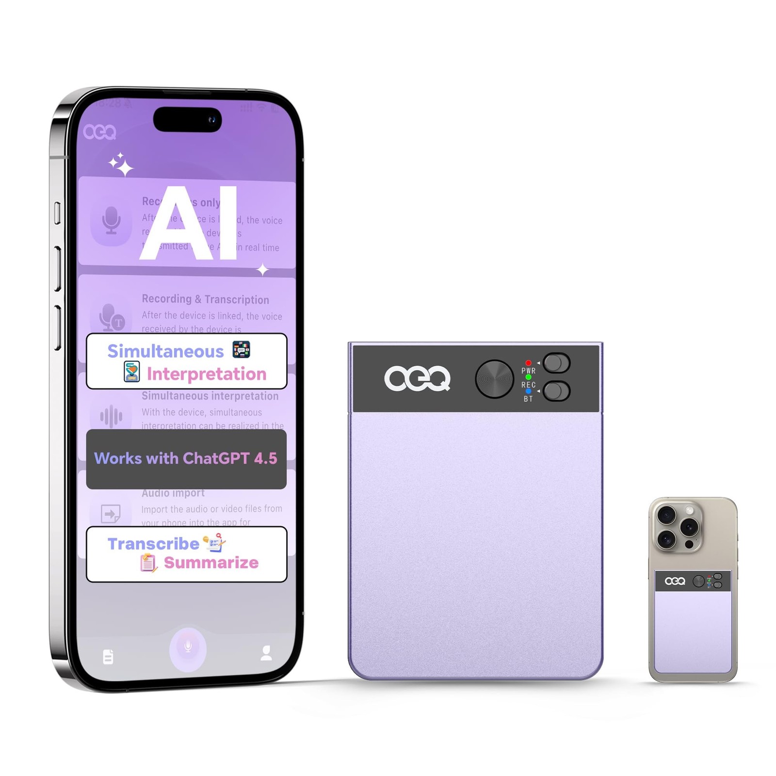 AI Voice Recorder with Simultaneous Interpretation & Real-timeTranscription,6...