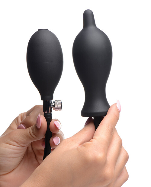 Master Series Dark Inflator Inflatable Silicone Plug - Black