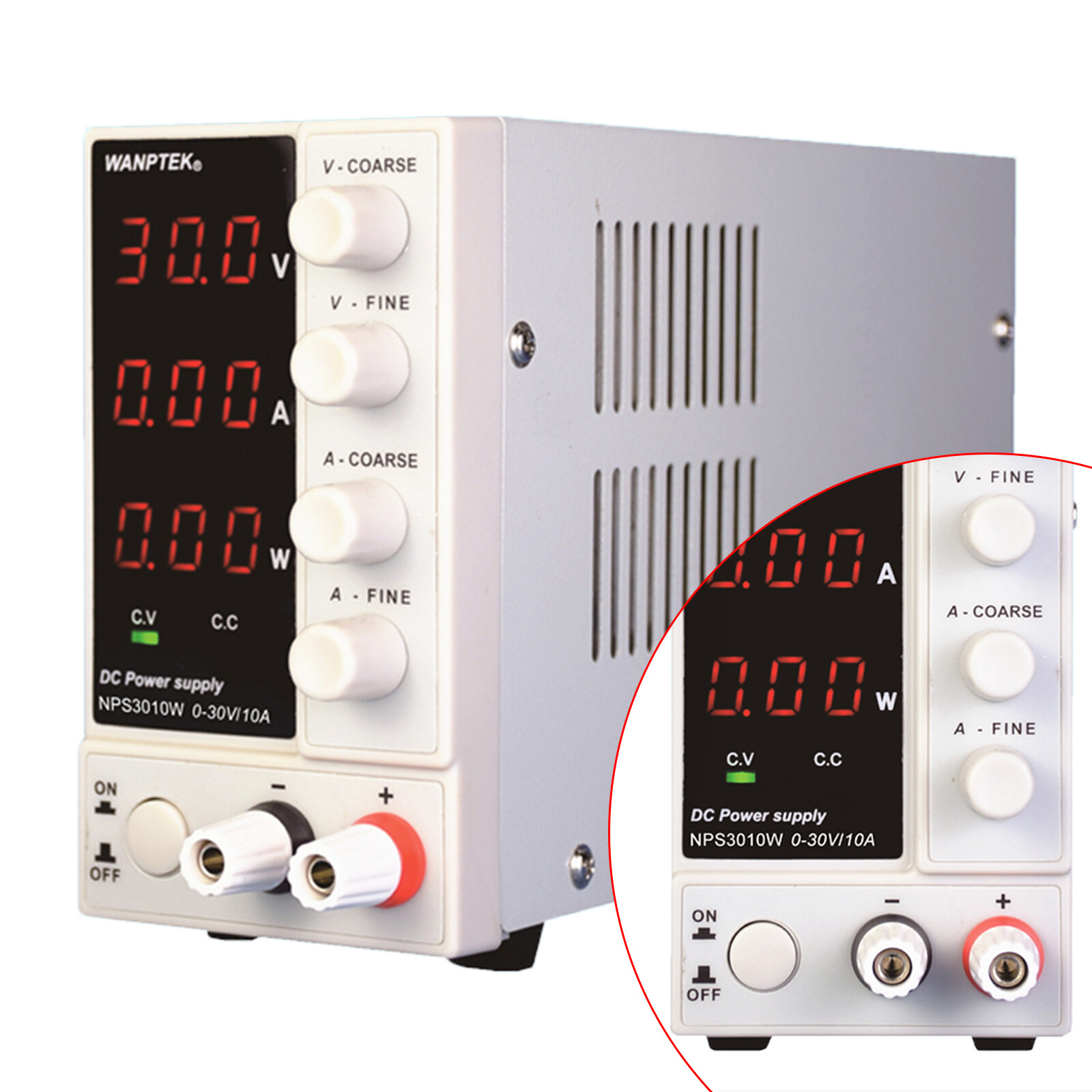 Variable Regulated Benchtop Power Source Lab DC Power Supply Digital Display