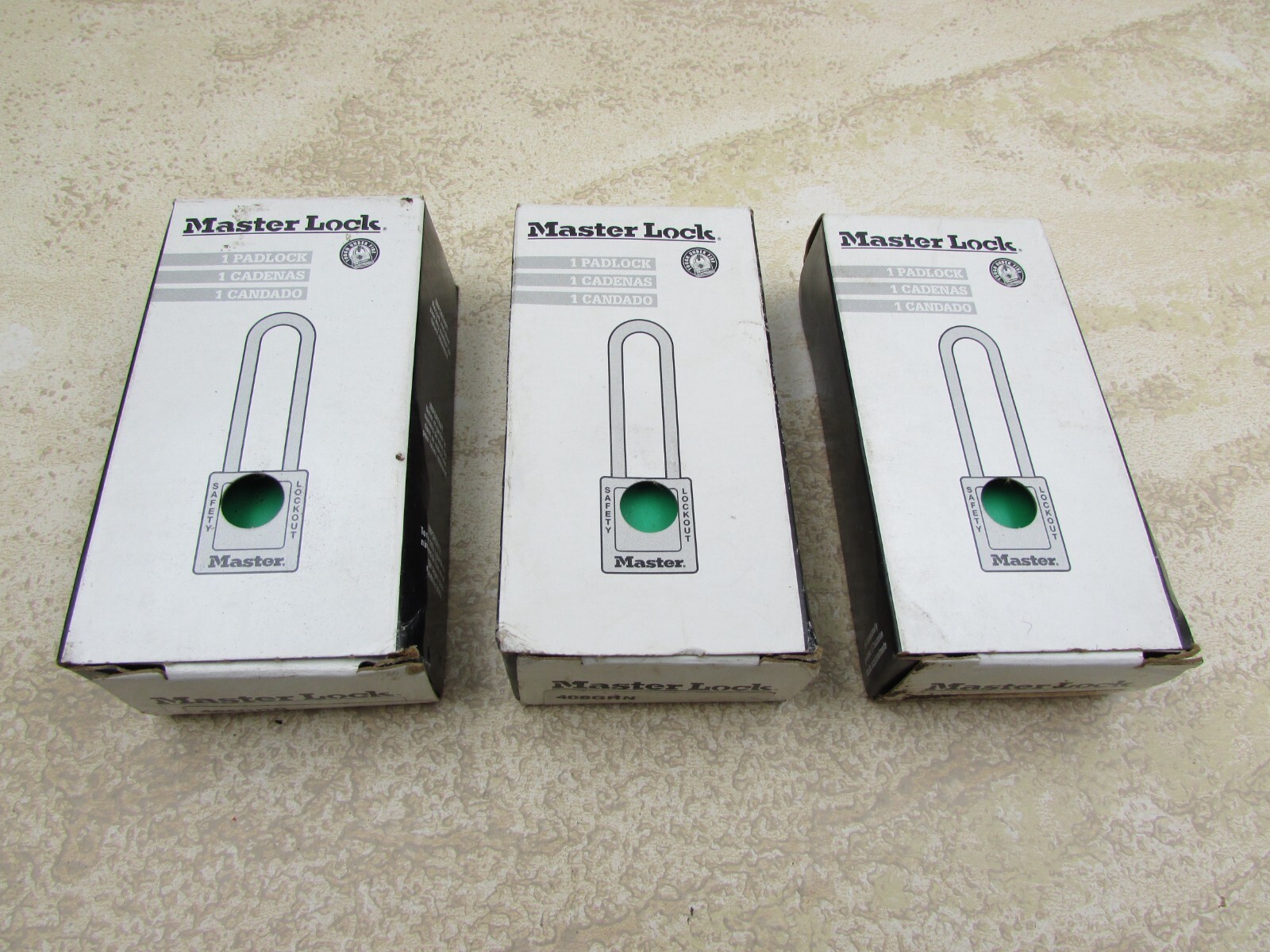3 PACK Master Lock 406 Lockout Padlock Tagout Green Thermoplastic 1-3/4"H 406GRN