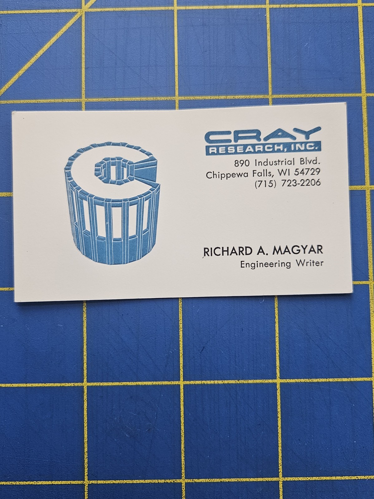 Cray Research Inc Business Card - Richard A Magyar Engineering Chippewa Falls WI