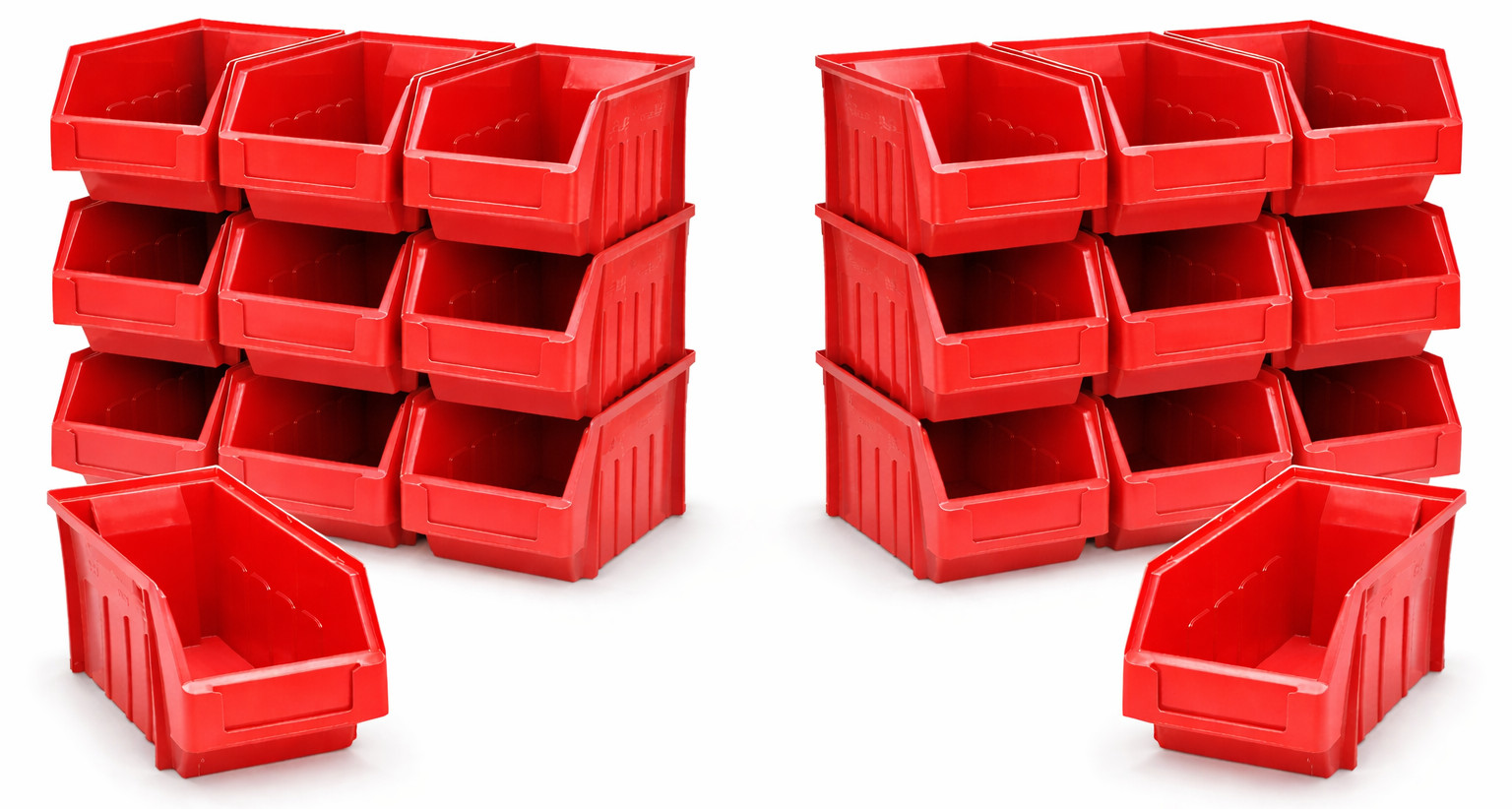 NEW RED STACKING Plastic Parts Storage Bins 20 x Size 3