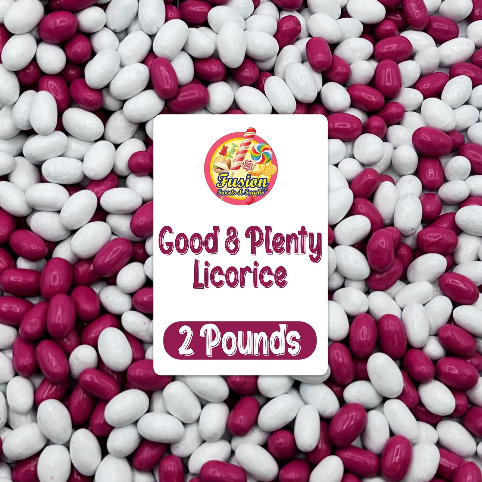 Good And Plenty Candy, 2 Pound Bulk Bag, Fat Free Treat, Pink & White Nostalg...
