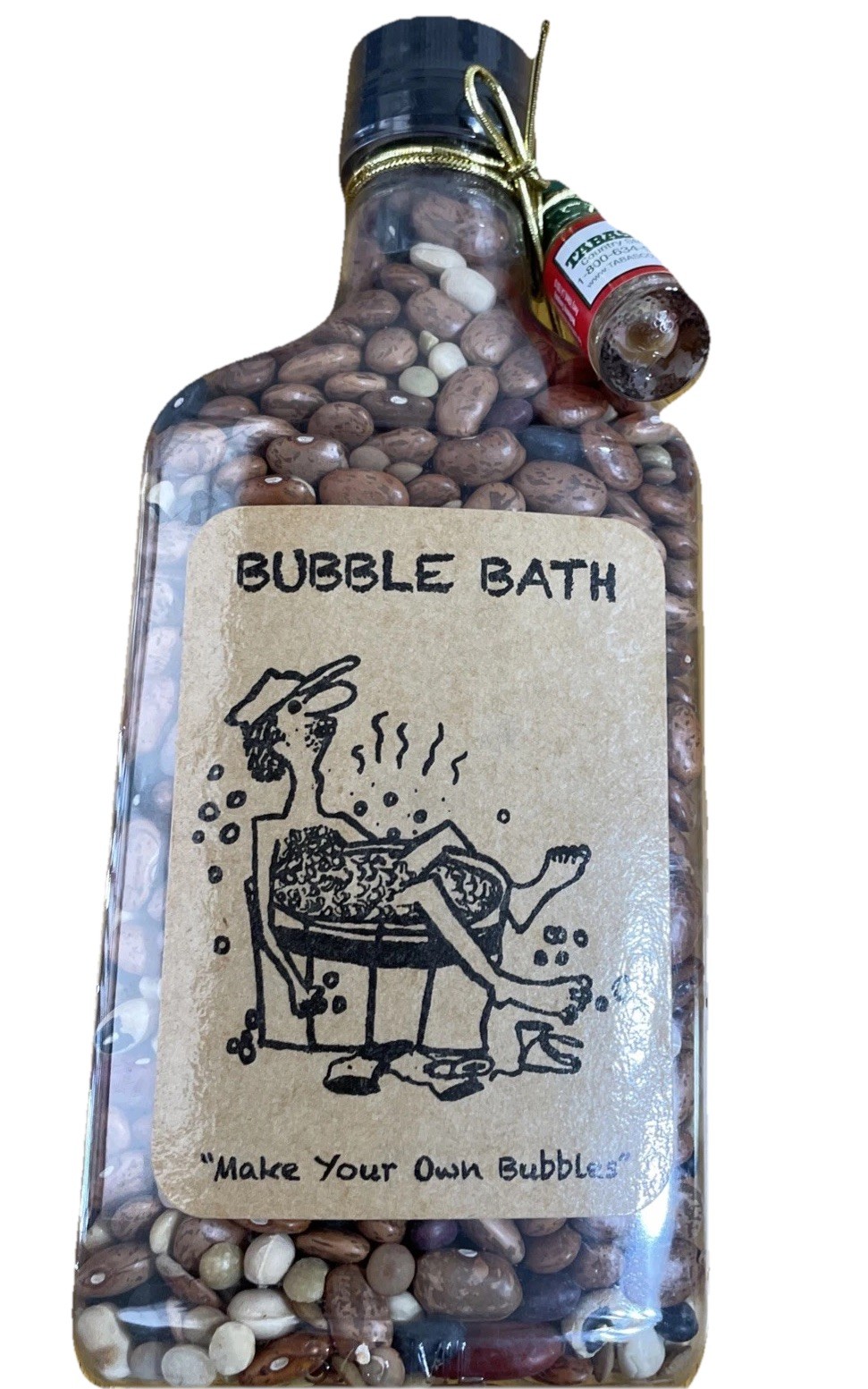 Redneck Bubble Bath Novelty Gag Gift "Make Your Own Bubbles USA Tobasco Attached