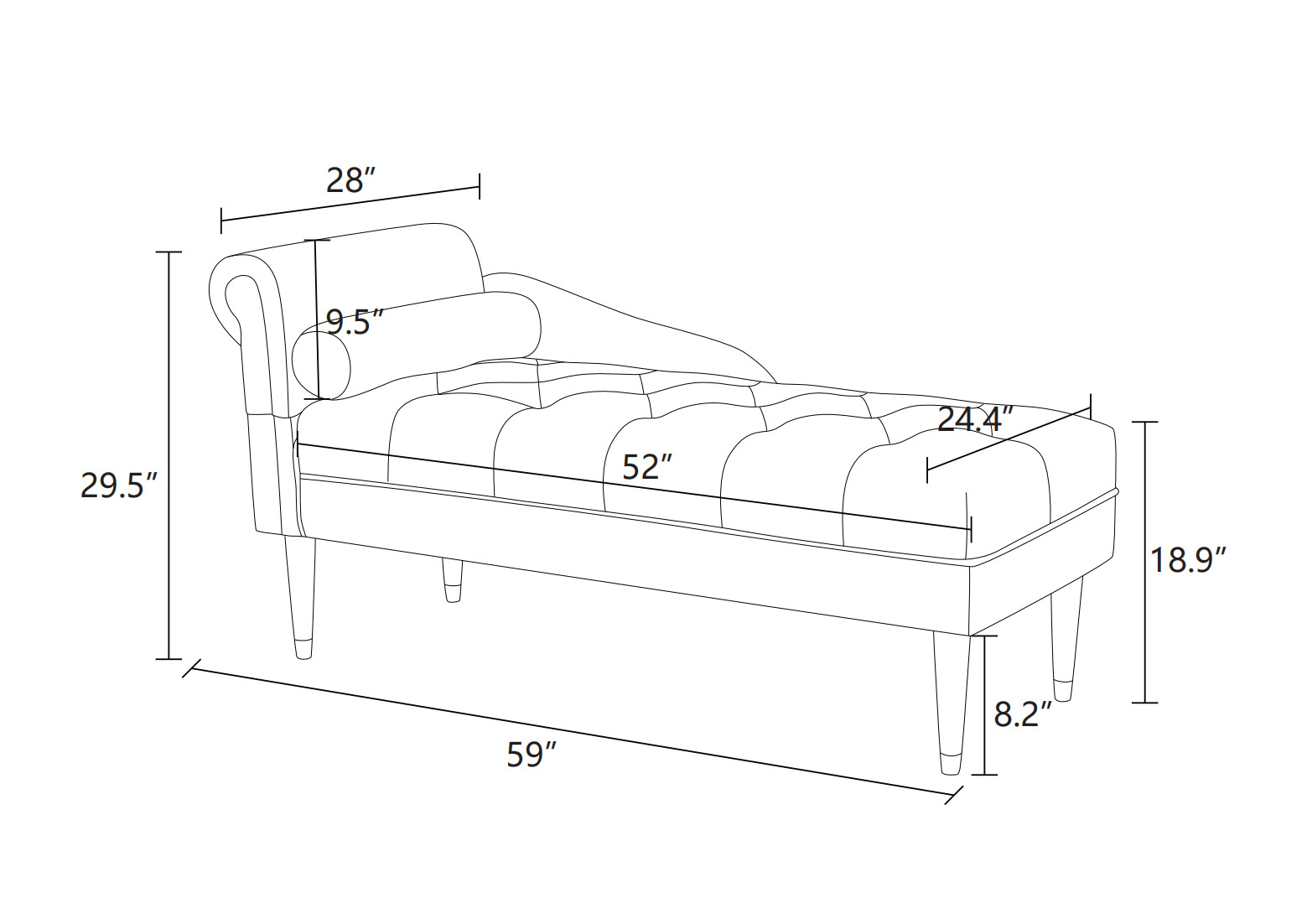 White Fluffy Fabric Living Room Lounger