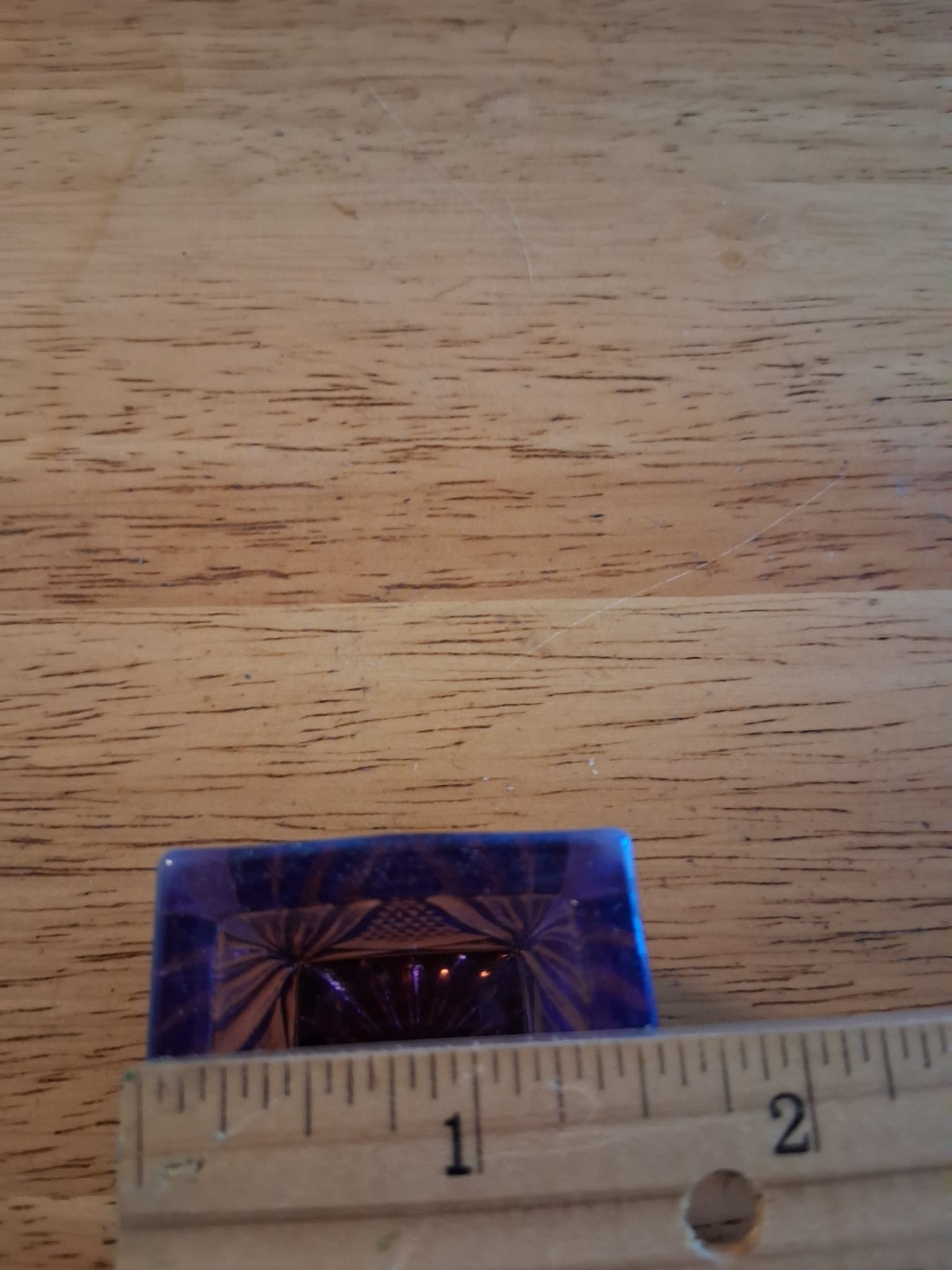 Vintage Square Clear Purple Glass Open Salts Cellars