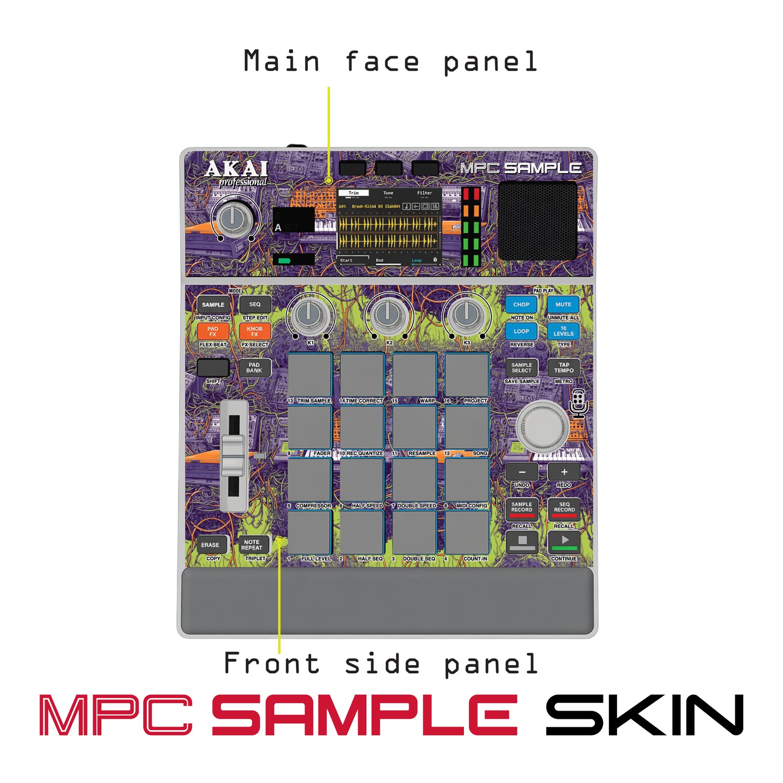 Akai MPC Sample Skin / violet tangle storm