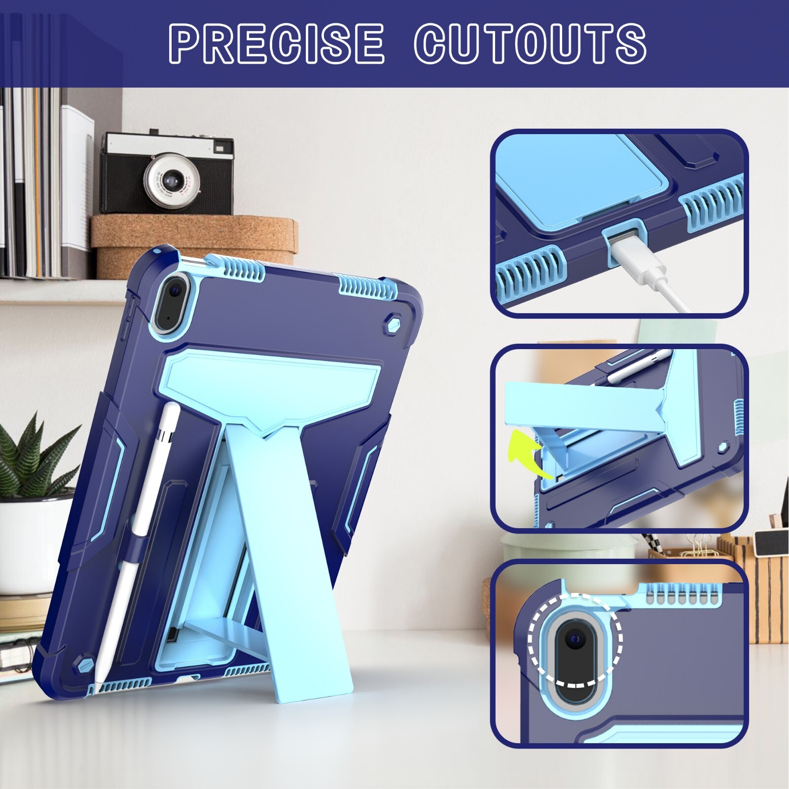 iPad 10th Gen Case Heavy Duty Shockproof Stand / Screen Protector for iPad 10.9"