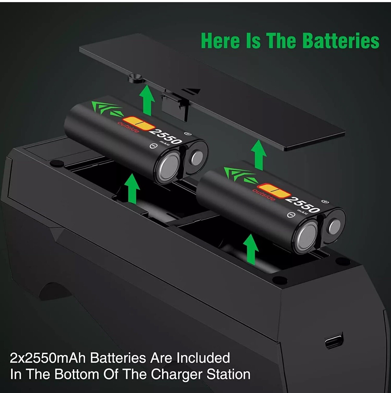 Xbox Series X S Controller Fast Charging Station Dock + Rechargeable Battery