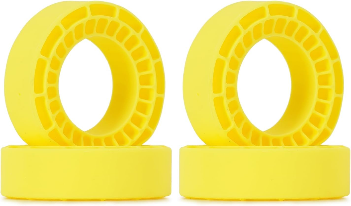 INJORA 4pcs Silicone Rubber Inserts for 64 * 24mm 1.3" Yellow