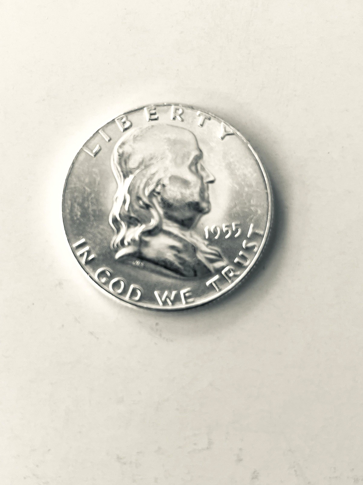 GEM BU UNCIRCULATED 1955 SILVER FRANKLIN HALF DOLLAR BRILLIANT LUSTER!